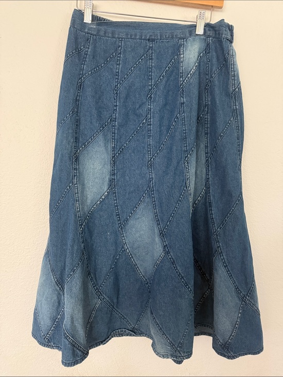 Studio West Dresses & Skirts - Studio West Blue Denim A-Line Patchwork Skirt
